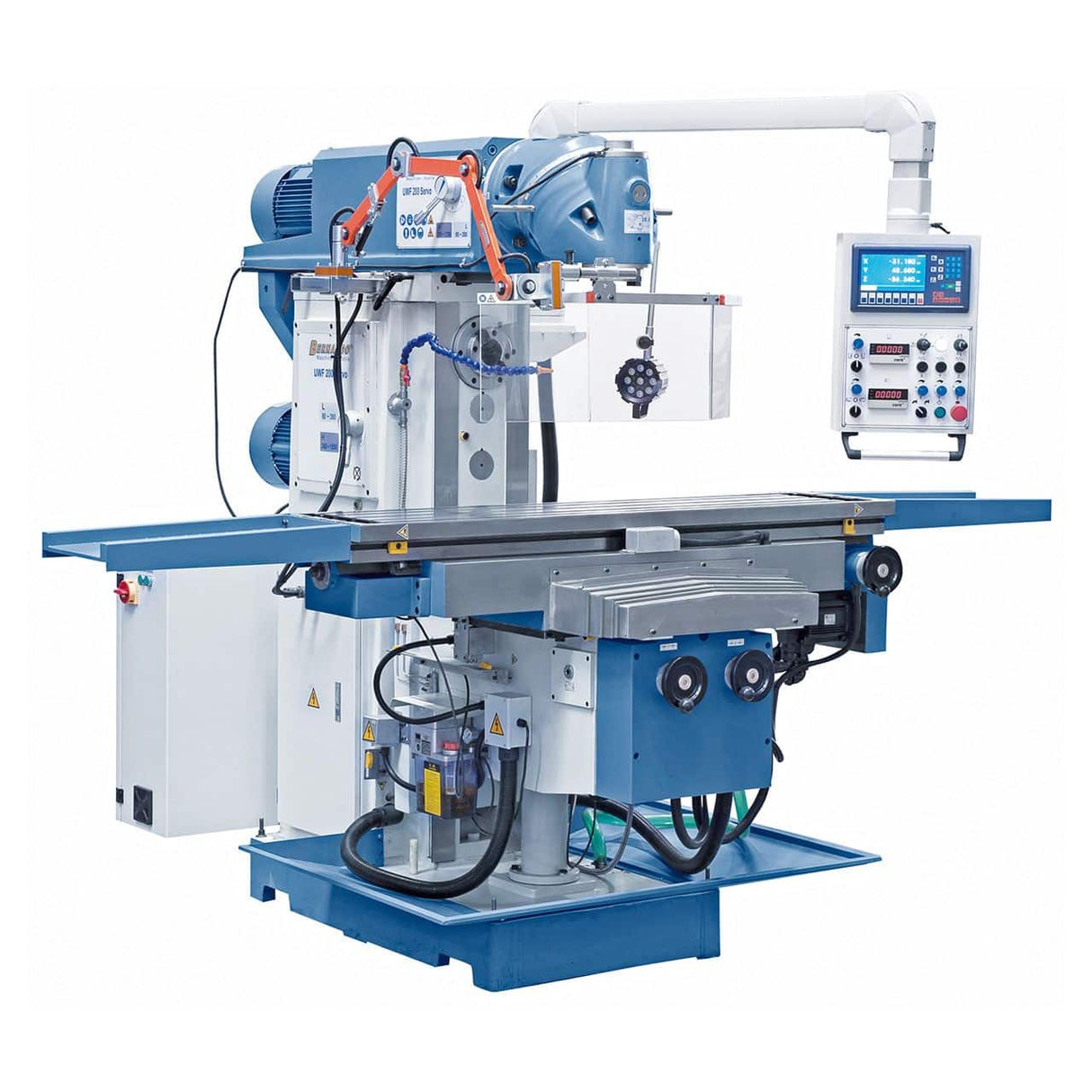 Universal milling machine with servo-assisted turret for UWF 200 Servo feeds