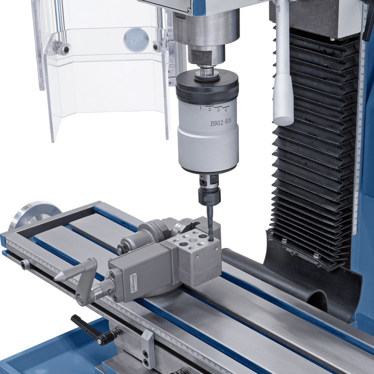 KF 28 Top drilling and milling machine with 3-axis feed and digital display