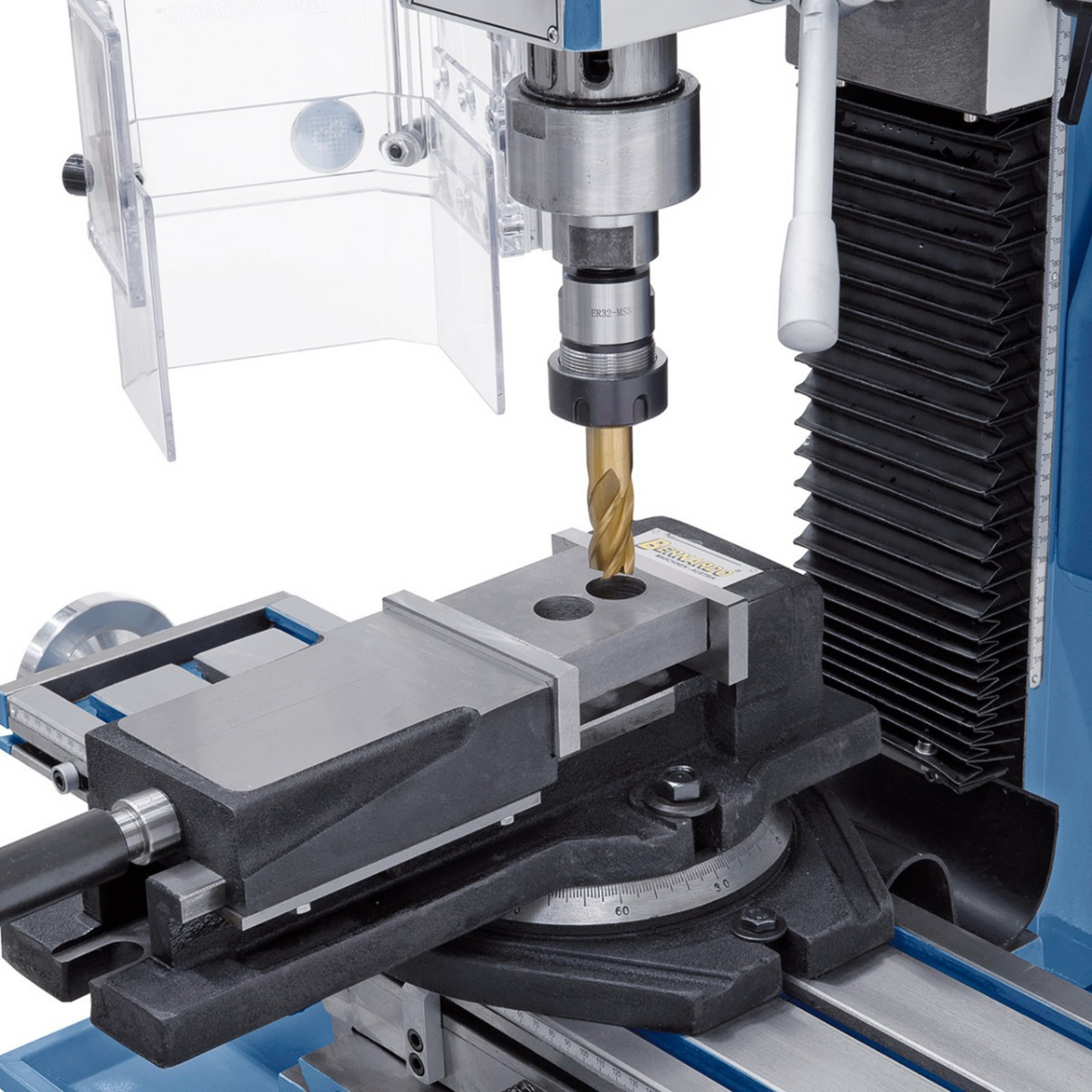 KF 28 Top drilling and milling machine with 3-axis feed and digital display