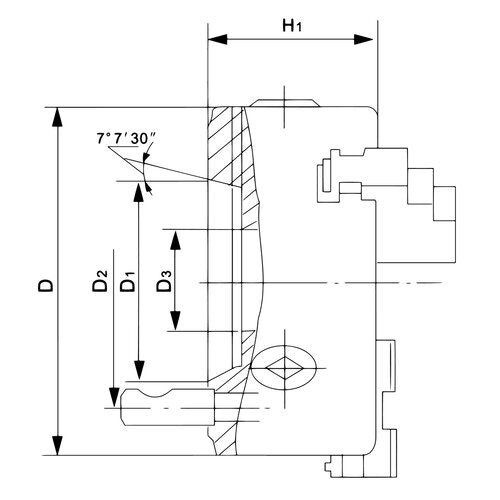 4-jaw chuck DK12-160/D4