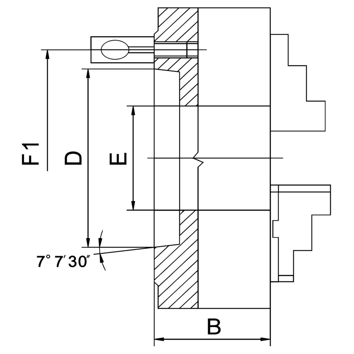 PS3-250/D6 Standard 3-Jaw Chuck