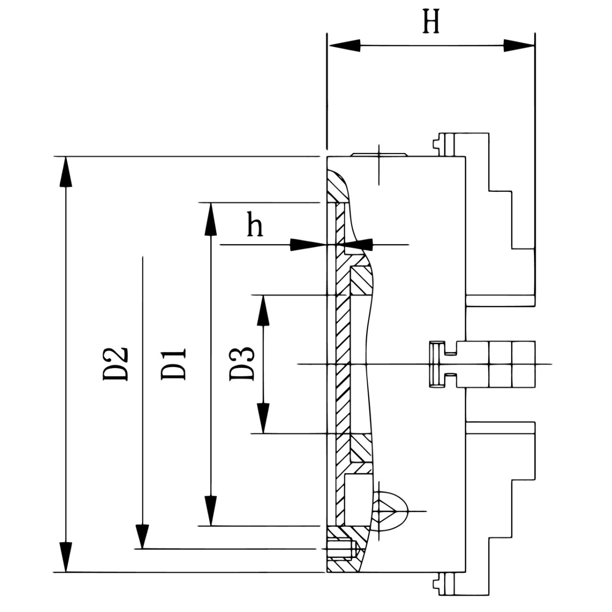 4-jaw chuck DK12-125