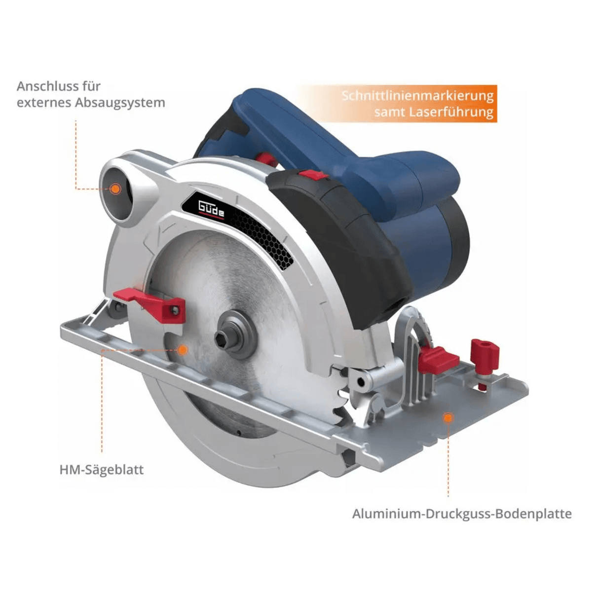 Sega circolare Guede HKS 65-1500 L – Potente e precisa con laser 1600 W