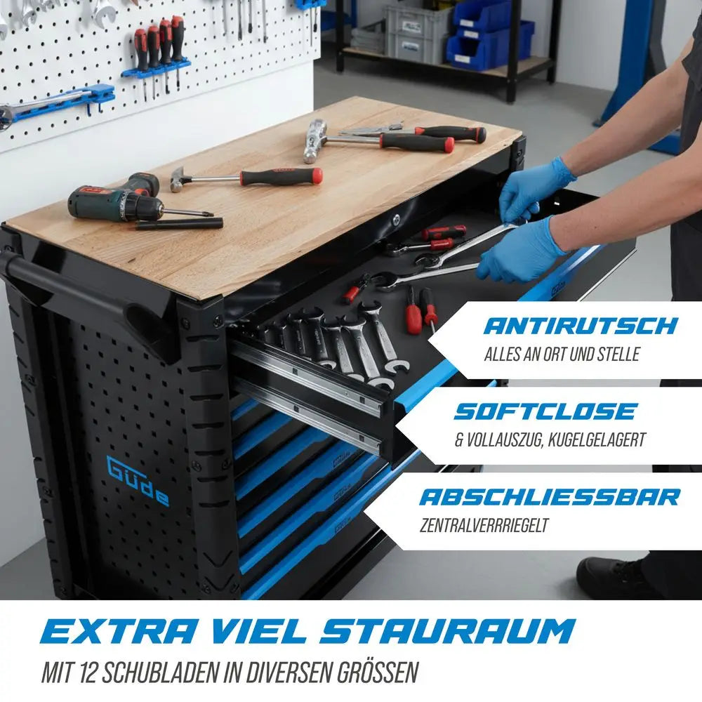 Carrello portautensili con banco Güde GW 12S – 12 cassetti 400Kg