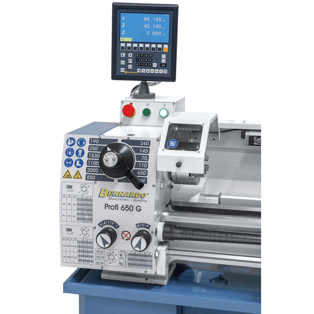 Tornio Bernardo Profi 650 G / 230 V con DRO 2 assi