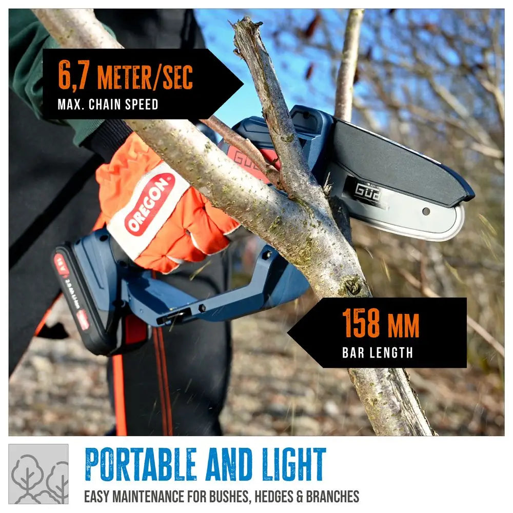 Motosega a batteria compatta Guede MK 18-0 – Leggera e potente