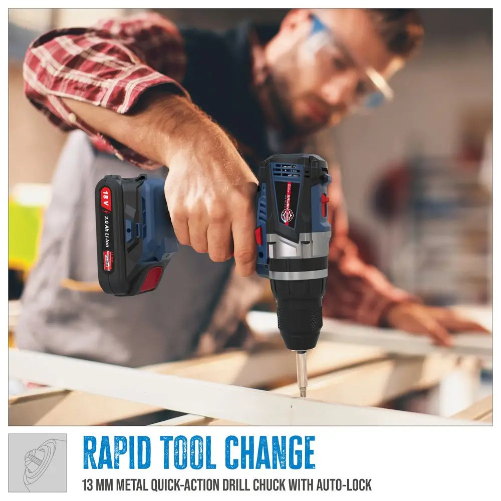 Trapano avvitatore a percussione a batteria Guede BSB 18-0 – 18V