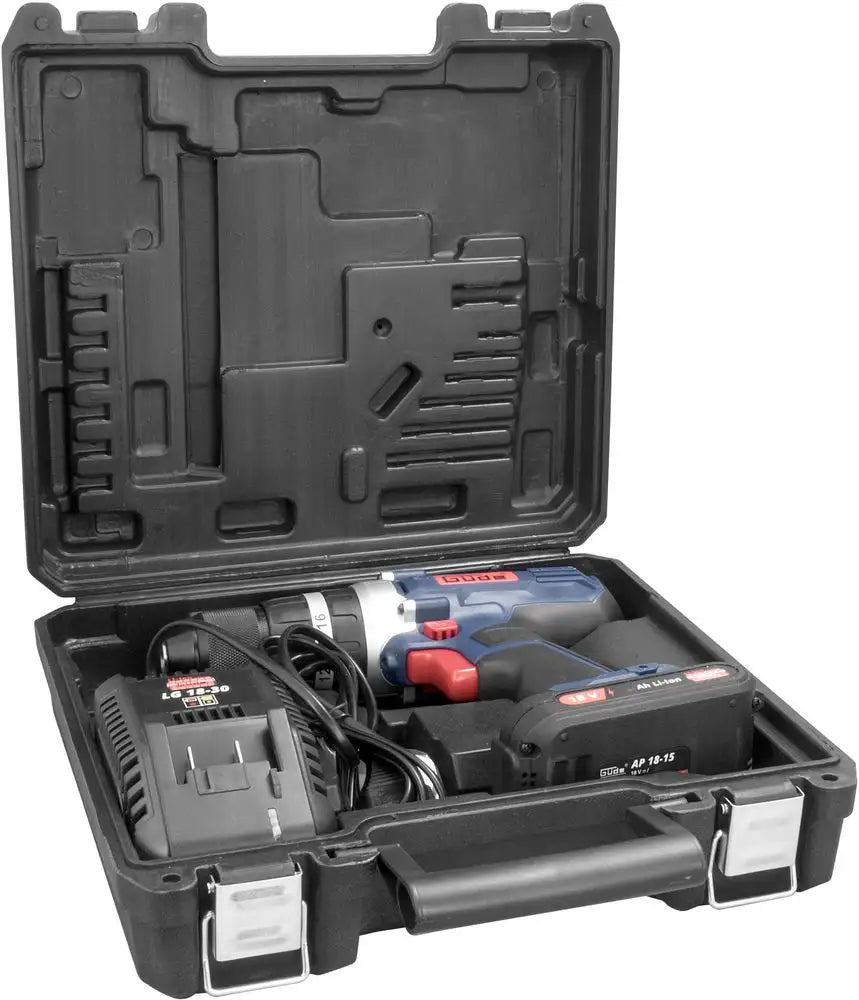 Trapano avvitatore a percussione Guede BSB 18-201-30K – 18V con batteria e valigetta