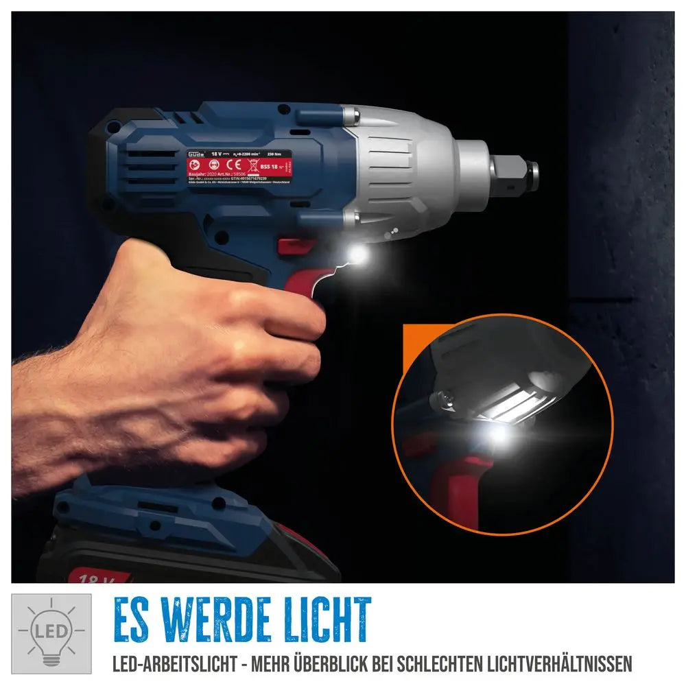 Set avvitatore ad impulsi Guede BSS 18 1/2-0 ā 18V E³ con 2 batterie e valigetta