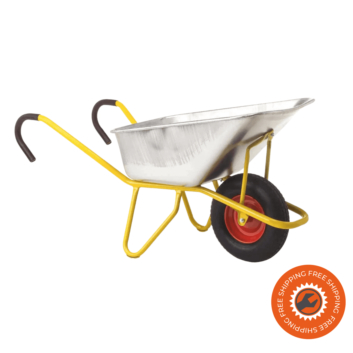 La carriola Ravendo BC 1100 S ERGO con vasca da 110 litri, struttura in acciaio Ø 30 mm e ruota pneumatica con cuscinetti a sfera, progettata per garantire comfort, resistenza e capacità di trasporto fino a 250 kg.