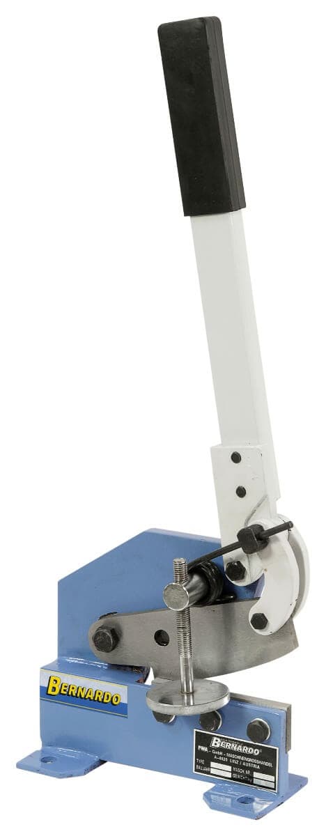 Bernardo Cesoia a leva HS 5 per taglio lamiera fino a 4 mm, con foro passante per tondi e pressore regolabile in altezza.