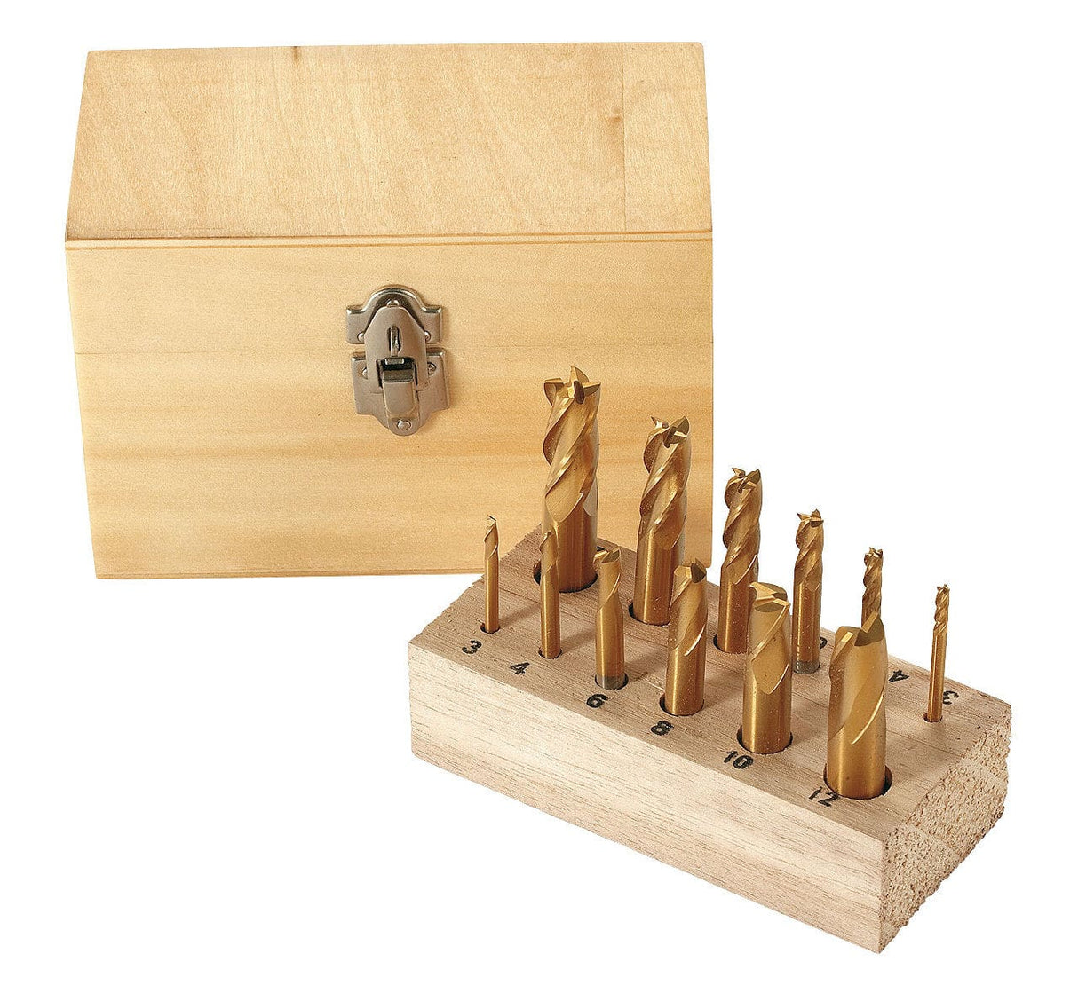 12-Piece Tin-Coated Shank Milling Cutter Kit