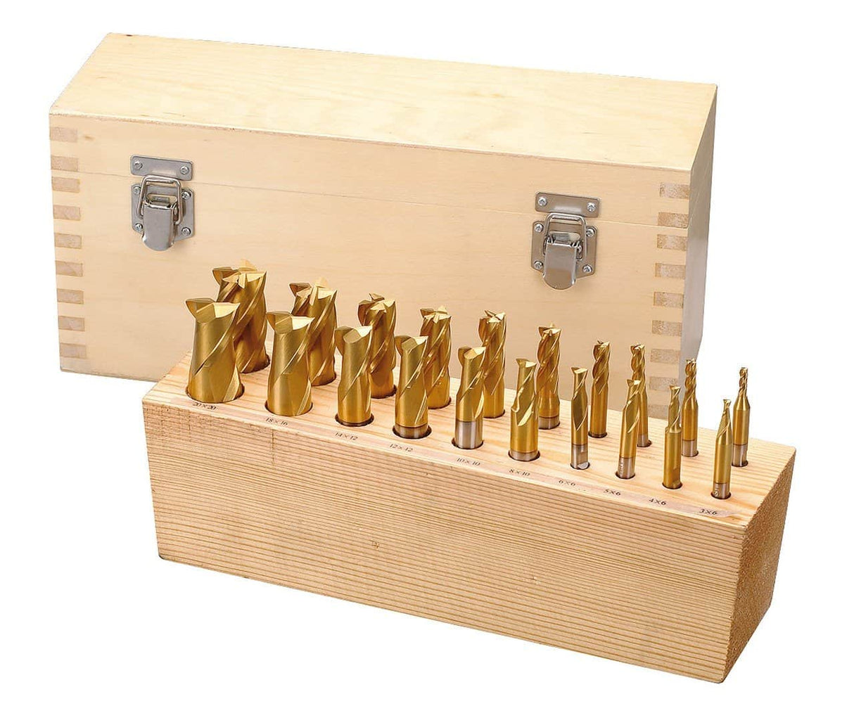 20-piece tin-coated shank cutter kit