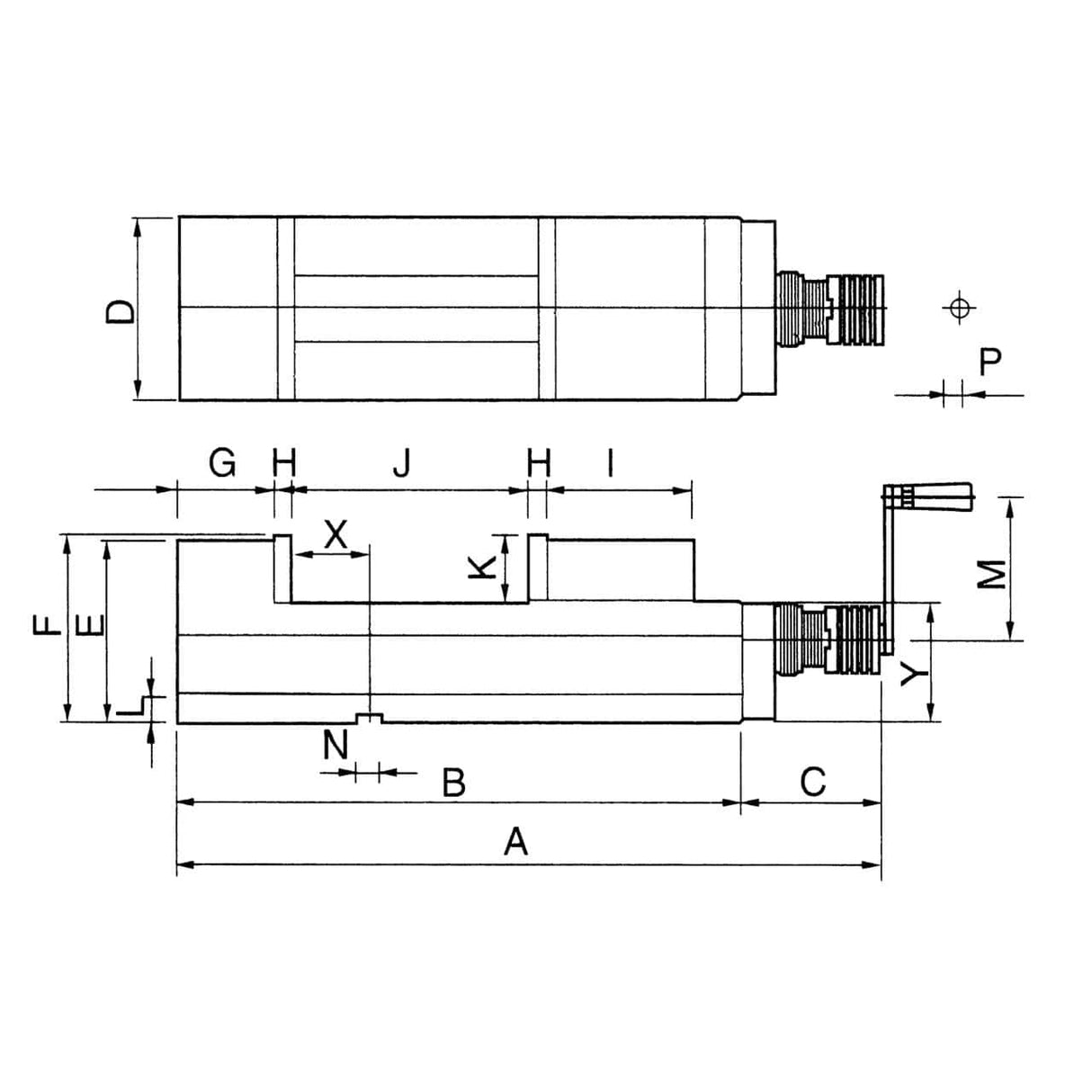 High pressure machine vice - NC CHV 100 V