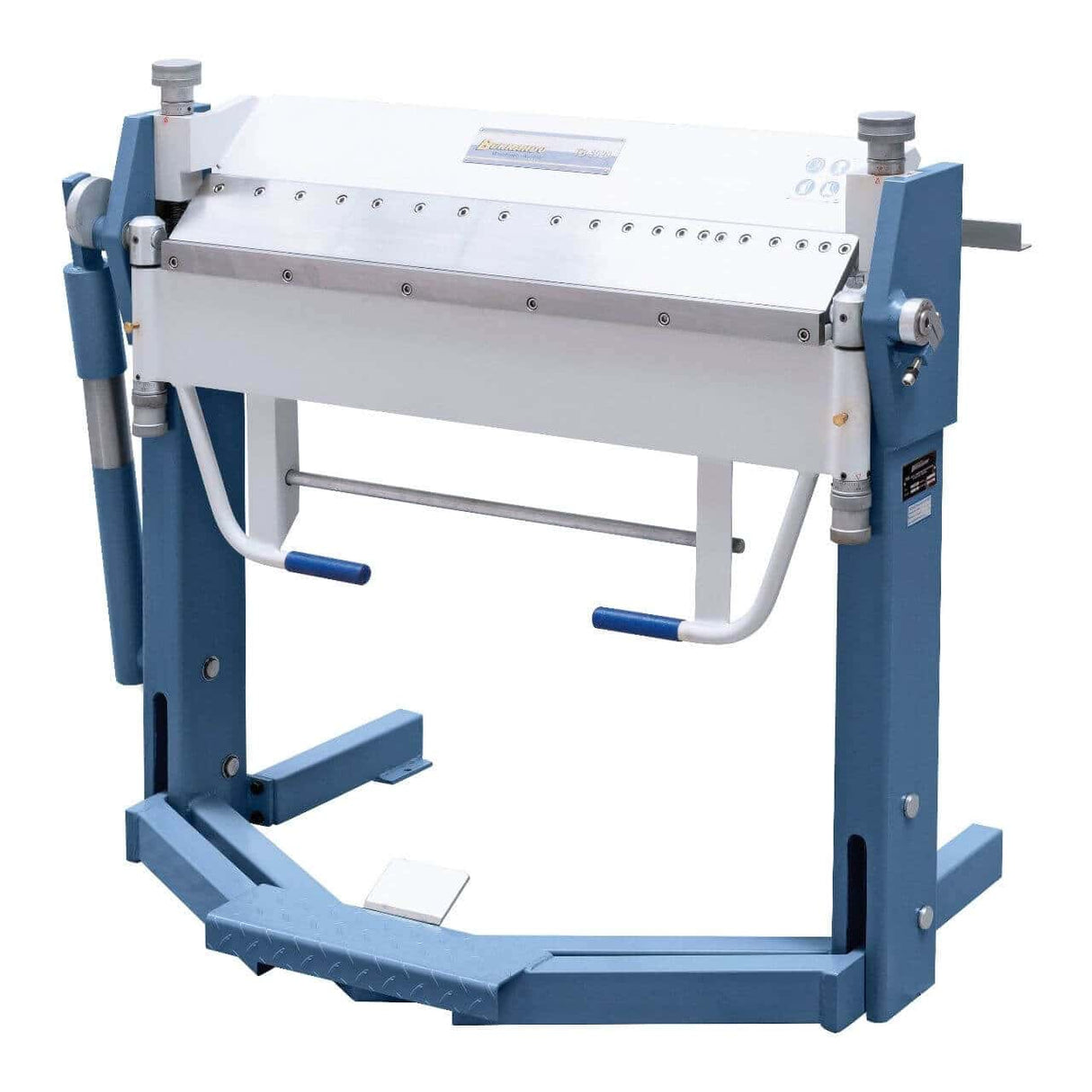 Piegatrice Bernardo TB 1020 con lama superiore segmentata e arresto posteriore, ideale per piegature precise fino a 2,5 mm di spessore.