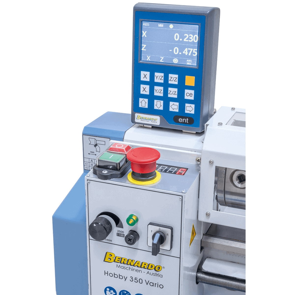 Hobby 350 Vario / 230 V lathe with 2-axis digital display DT 40