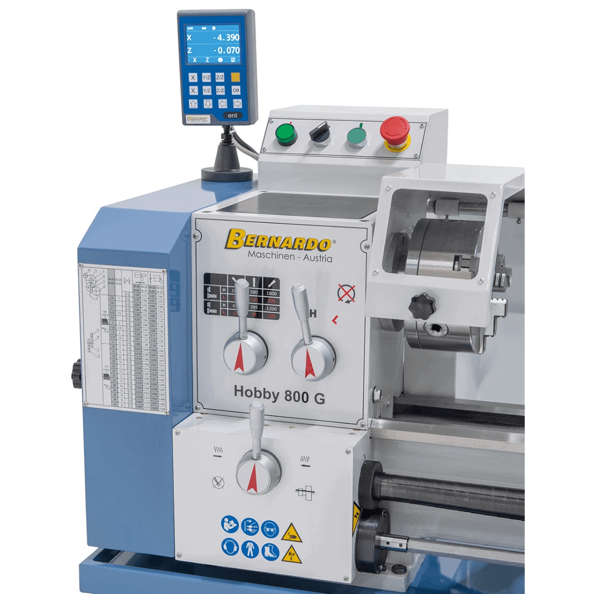 Hobby Lathe 800 G / 230 V with 3-Axis Digital Display DT 40