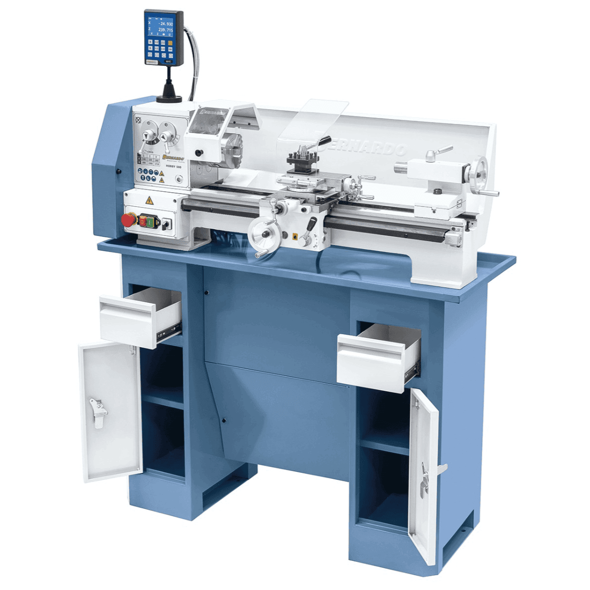 Bernardo Tornio metallo Hobby 500 - 400V con visualizzatore digitale a 2 assi DT 40