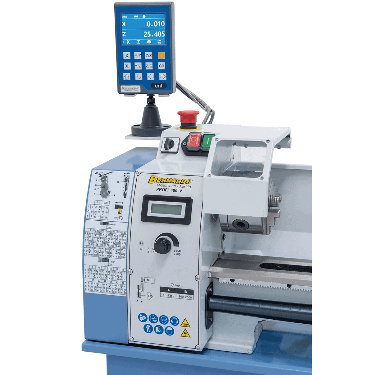 Profi 400 V / 230 V lathe incl. 2-axis digital display DT 40