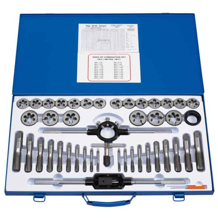 45-piece thread cutting set.
