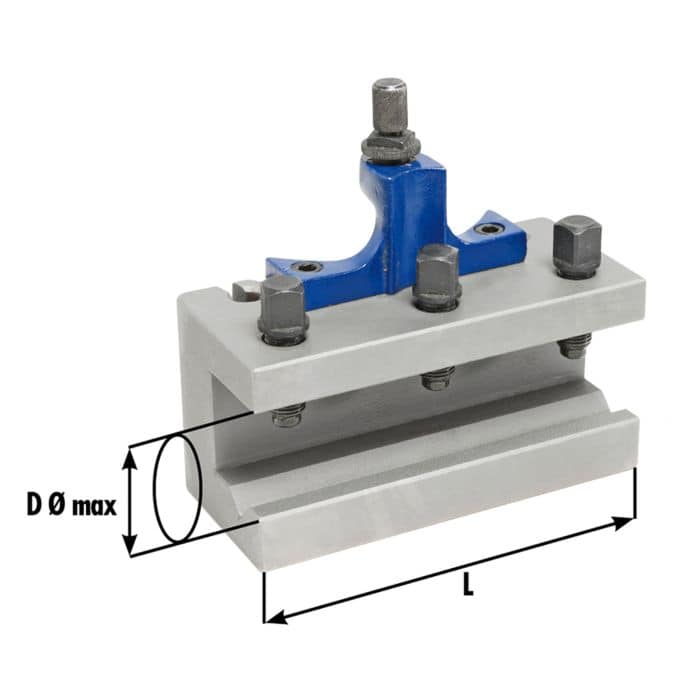 Interchangeable holder with a prismatic insert diam. 30 x 100 mm for dimensions E