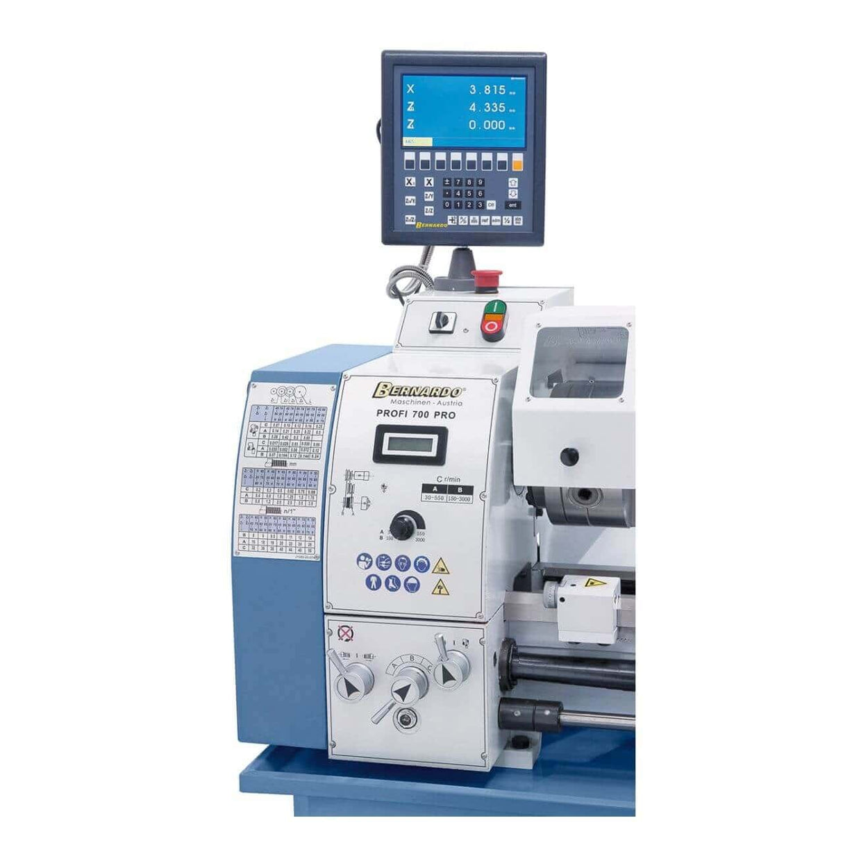 Tornio Bernardo Profi 700 PRO Vario / 400 V con DRO – Potente e preciso