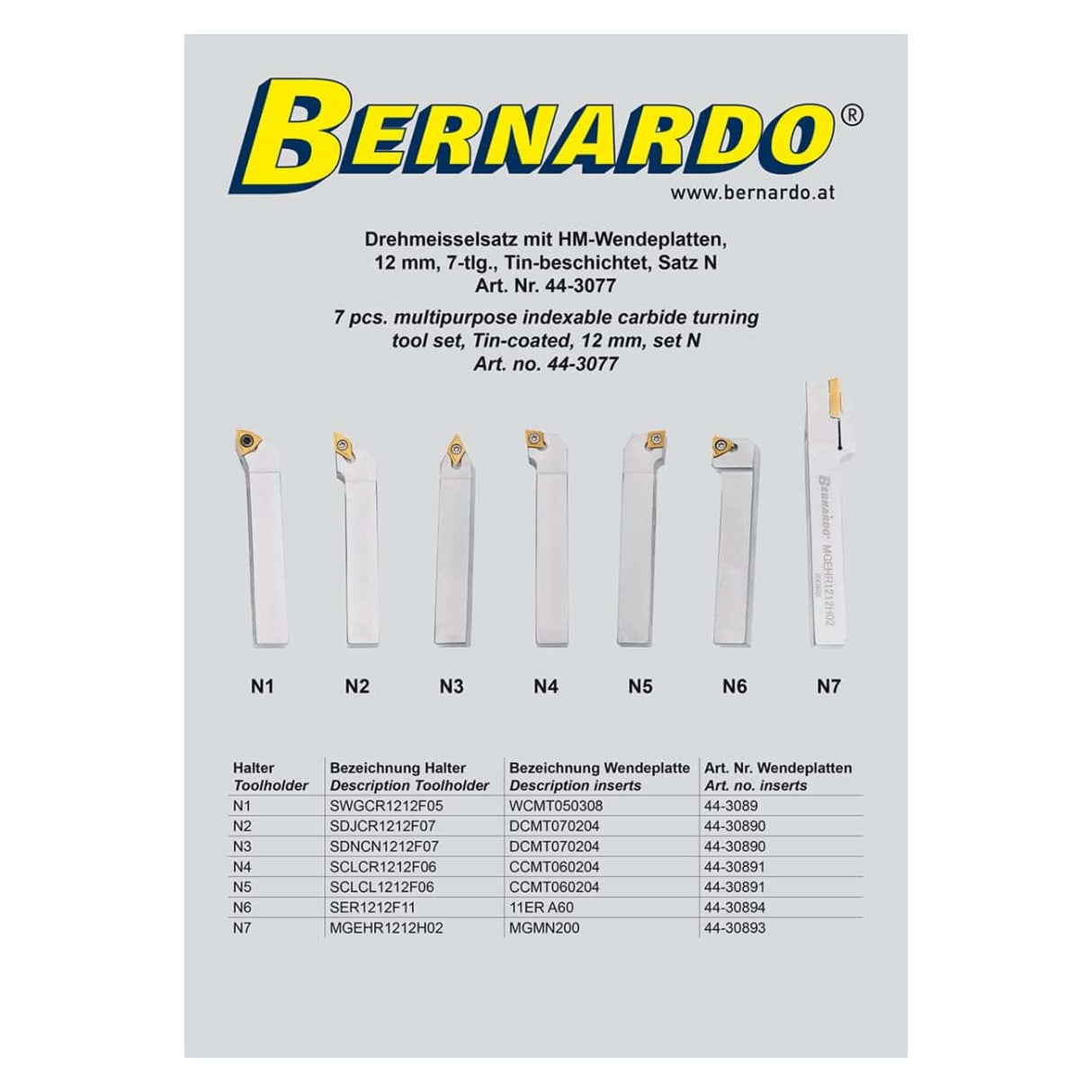 Tin Coated Lathe Tool 12mm Kit N