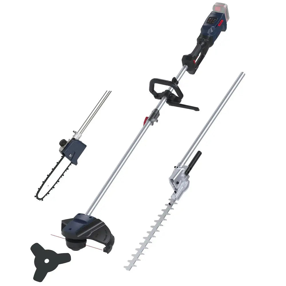 Utensile multifunzione Guede TGPS 18-0 con motore brushless, 4 accessori intercambiabili e impugnatura ergonomica per la cura completa del giardino.