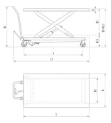 Hydraulic platform lifting table with large top TG 500