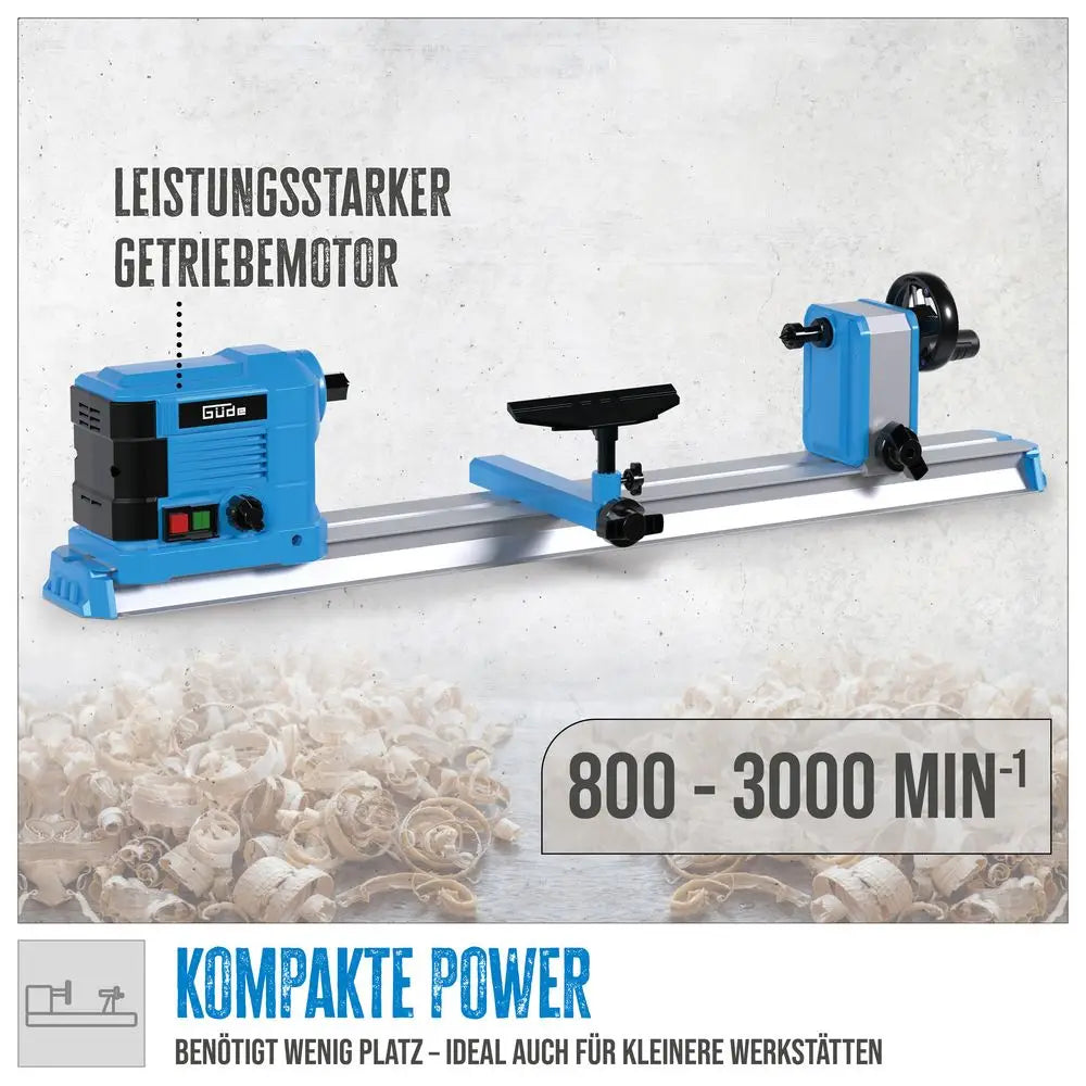 Tornio per legno Güde GDM 600 – 550 W con velocità variabile e struttura in acciaio