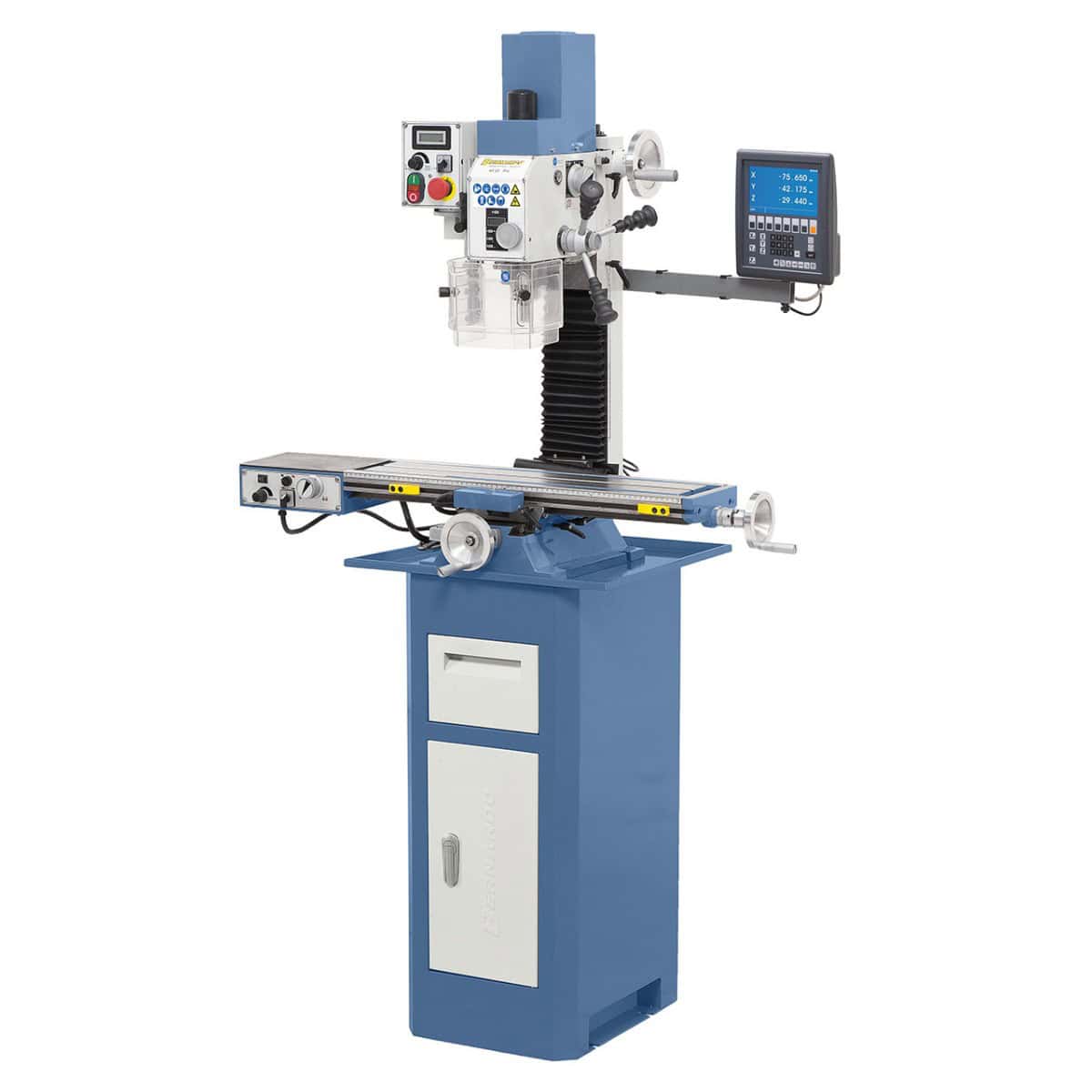 KF 25 Pro drilling and milling machine with feed and position display.