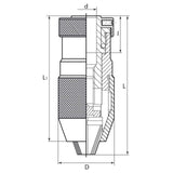Mandrino per trapano a serraggio rapido 1 - 16 mm / B 16
