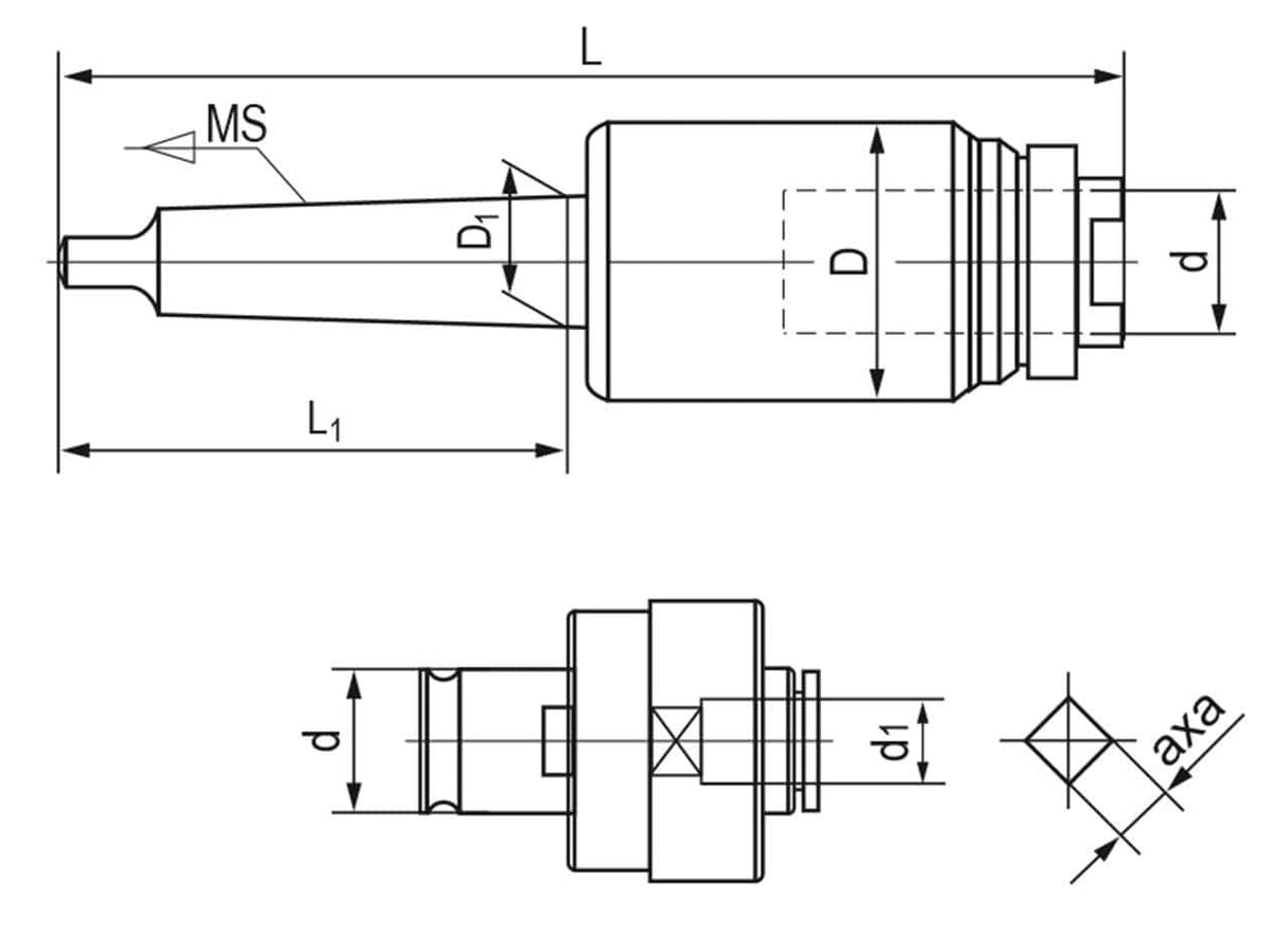Quick-change threading chuck series CM 3, M 3 - M 12