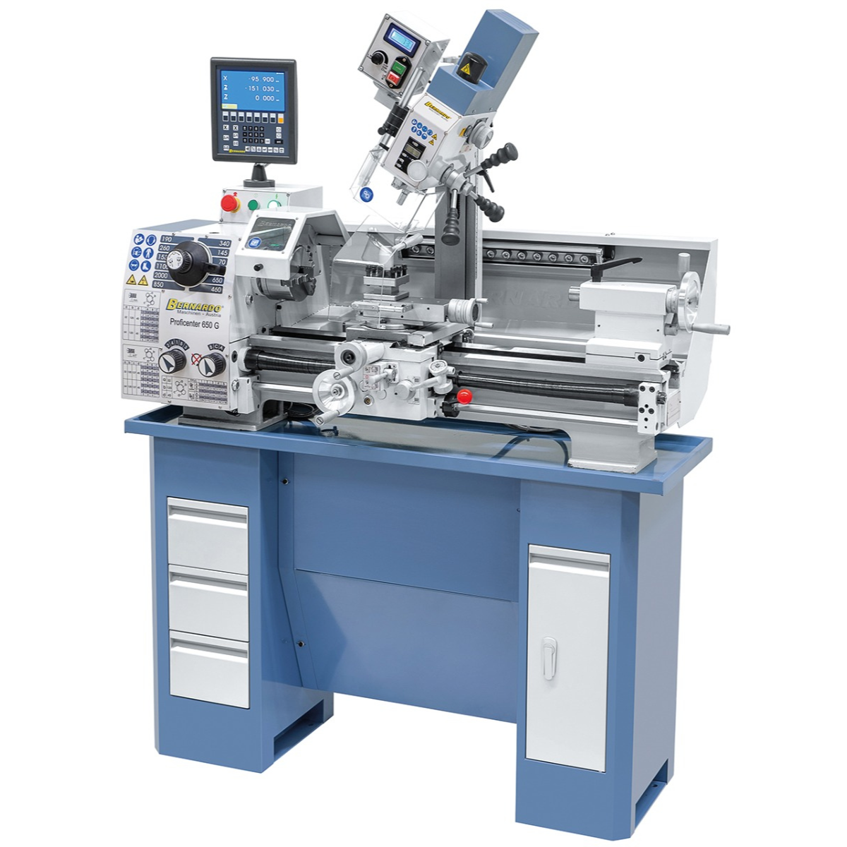 Proficenter 650 G - 230V metal lathe with display and milling machine
