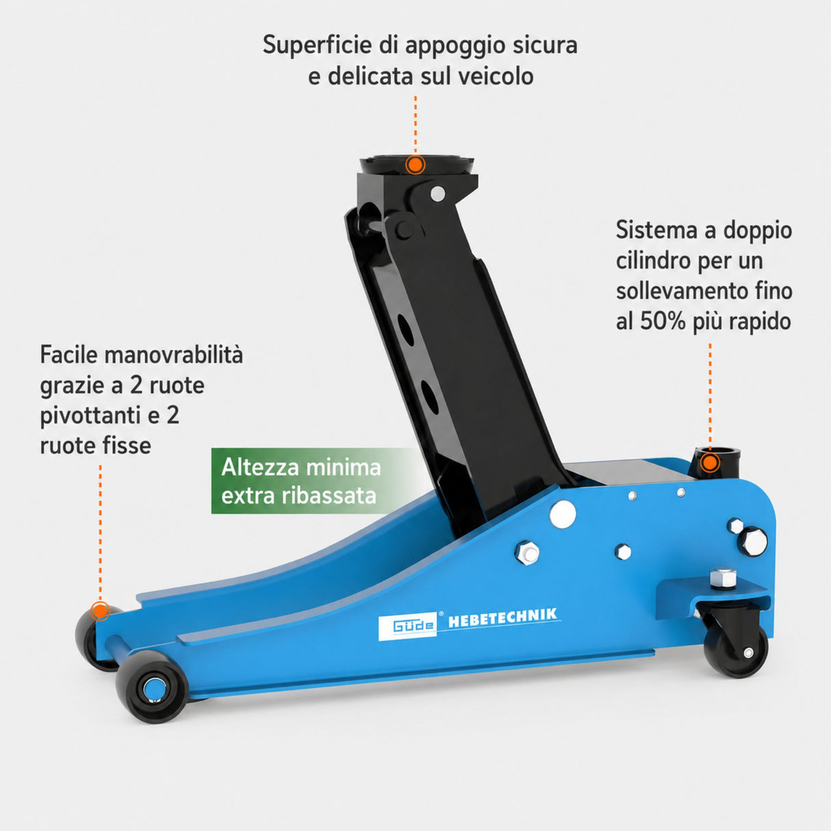 Sollevatore idraulico a carrello Güde GRH 2.5/510L