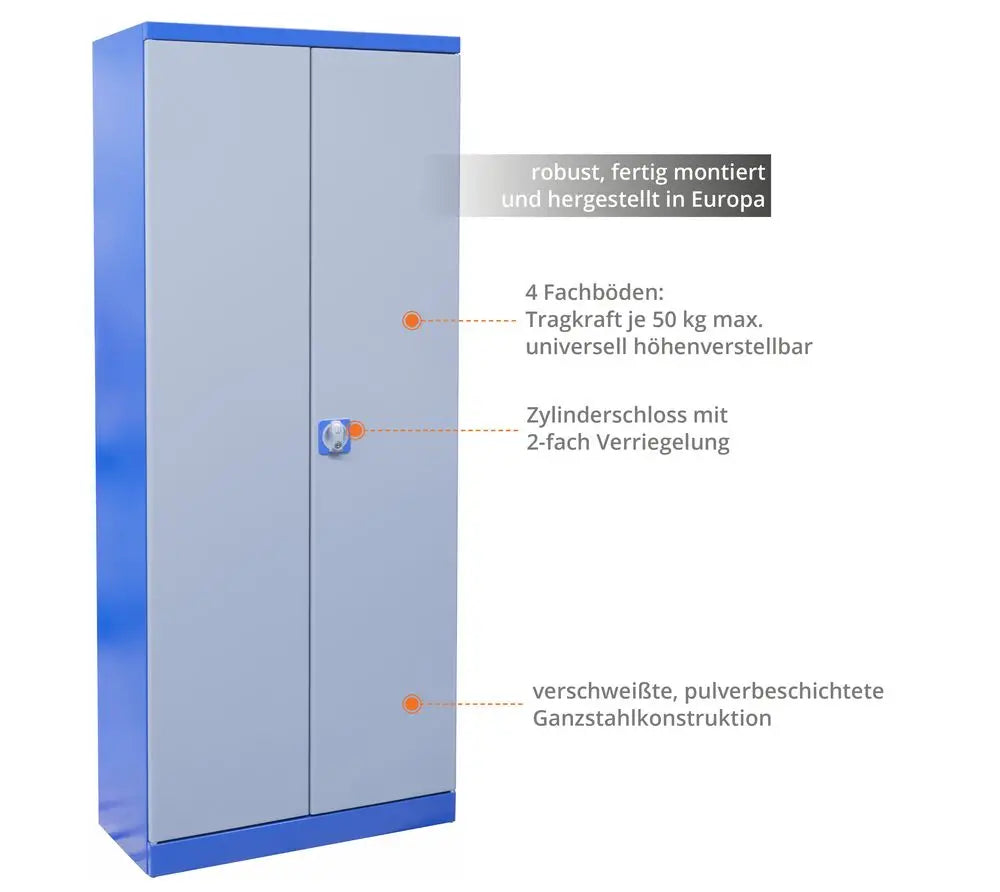 Armadio officina Guede TYPE B – 2 ante, 4 ripiani da 50 kg