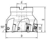 Set of cutters for flat and angular surfaces, diameter 40 mm / B 16 shank