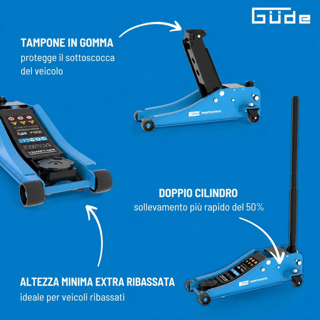 Sollevatore idraulico a carrello Güde GRH 2.5/510L