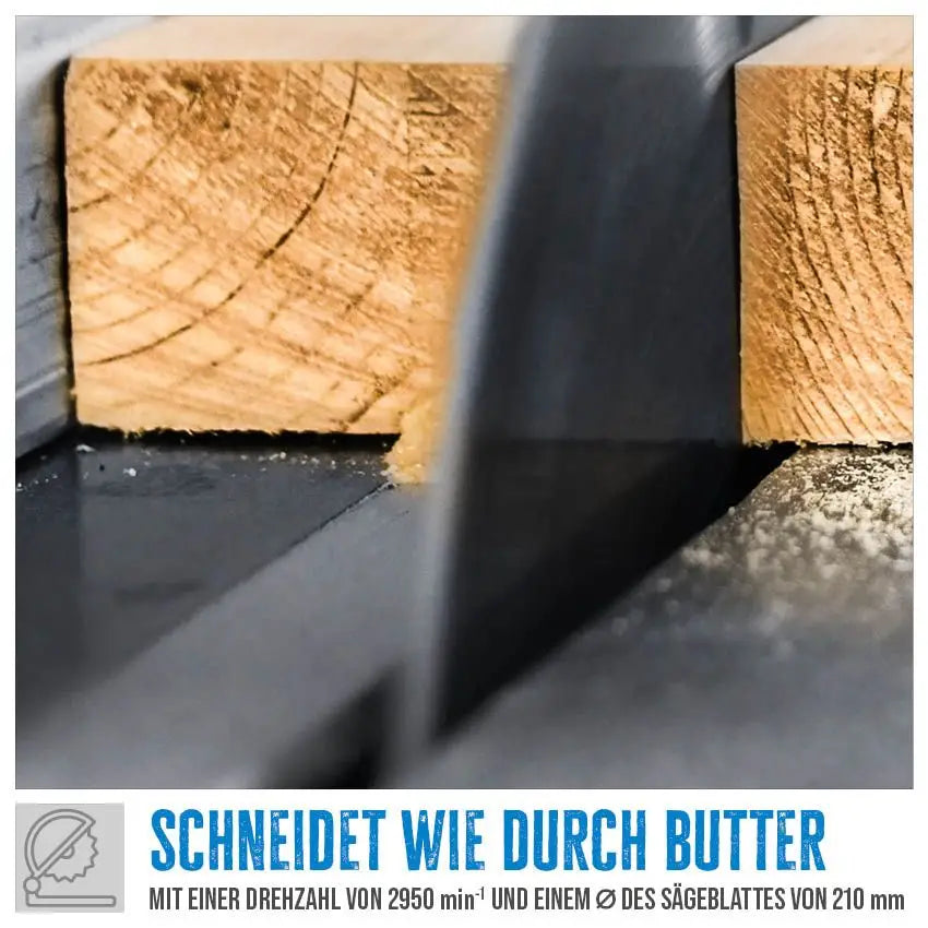 Sega circolare da banco Guede GTK 2100.1 – 1200 W, Ø210 mm, 45° inclinabile