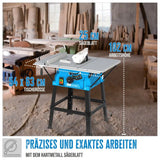 Sega circolare da banco Guede GTK 2000.1 – 2000 W, Ø250 mm, con estensioni