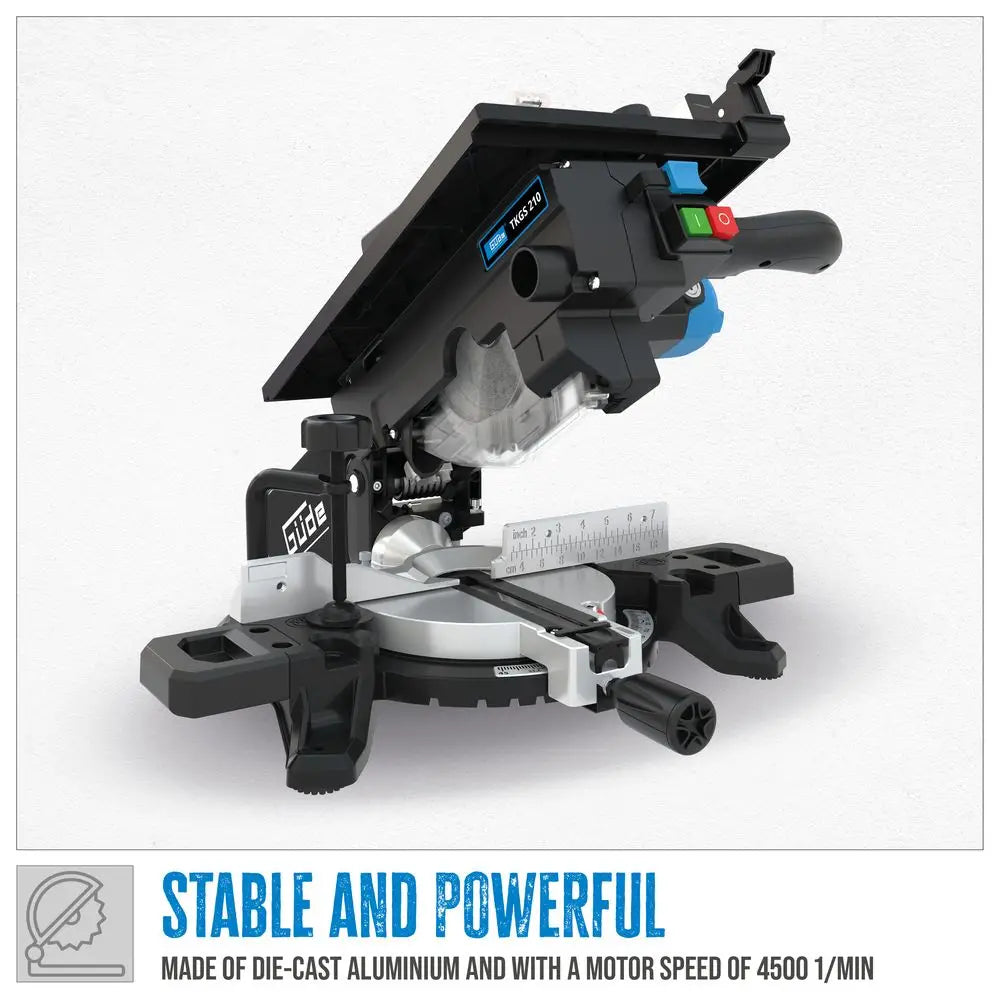 Güde TKGS 210 – Troncatrice combinata da banco con laser integrato