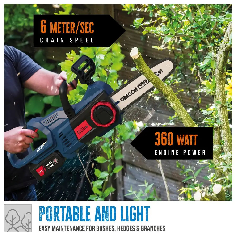 Motosega a batteria Guede KS 18-401-30 – 18V con barra Oregon 25 cm