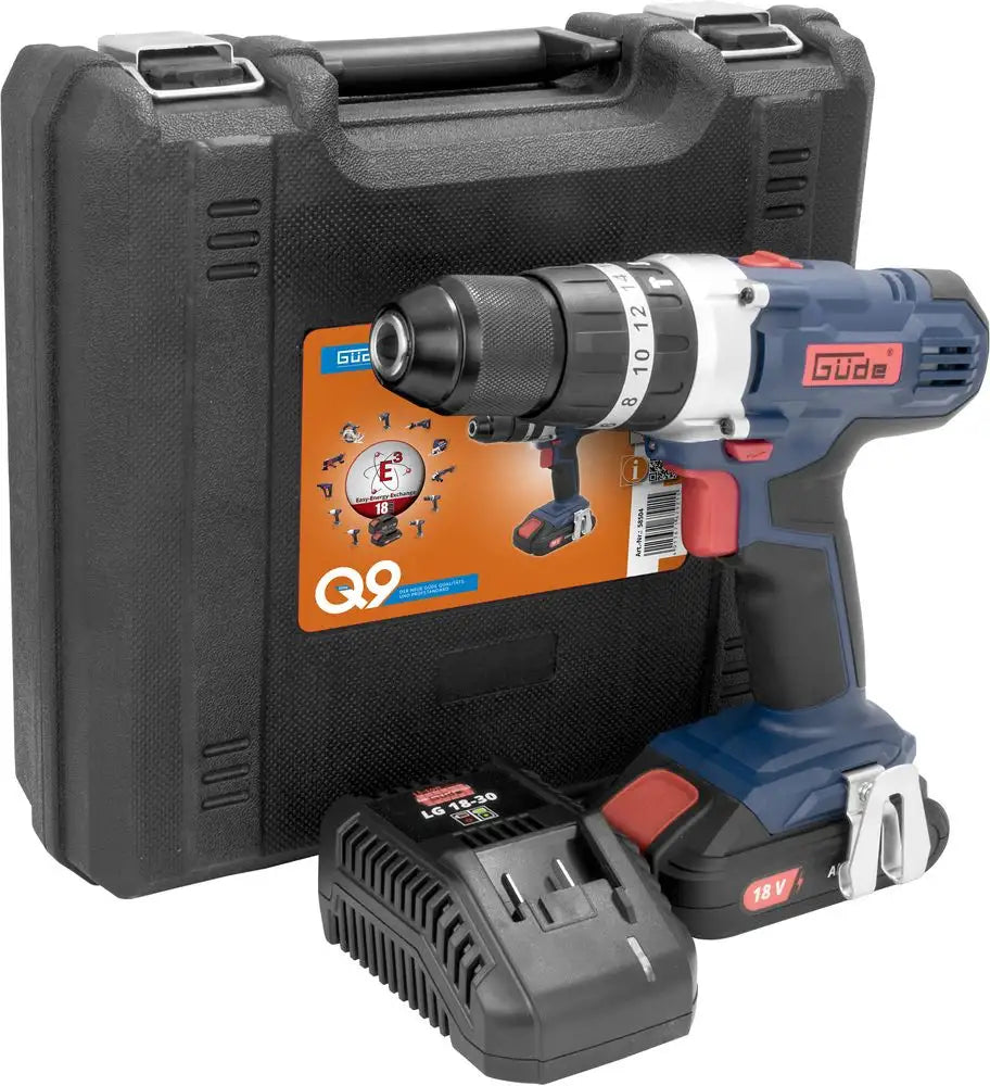 Trapano avvitatore a percussione Guede BSB 18-201-30K – 18V con batteria e valigetta