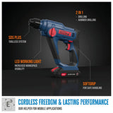 Martello perforatore a batteria Guede BH 18-0 – compatto SDS Plus