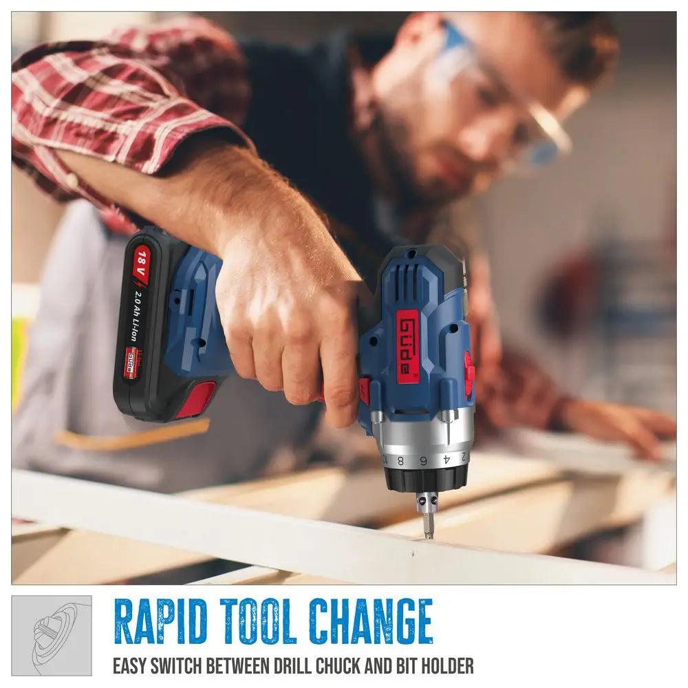 Trapano avvitatore Guede BS 18-201-30K II – 18V E³, con batteria e valigetta