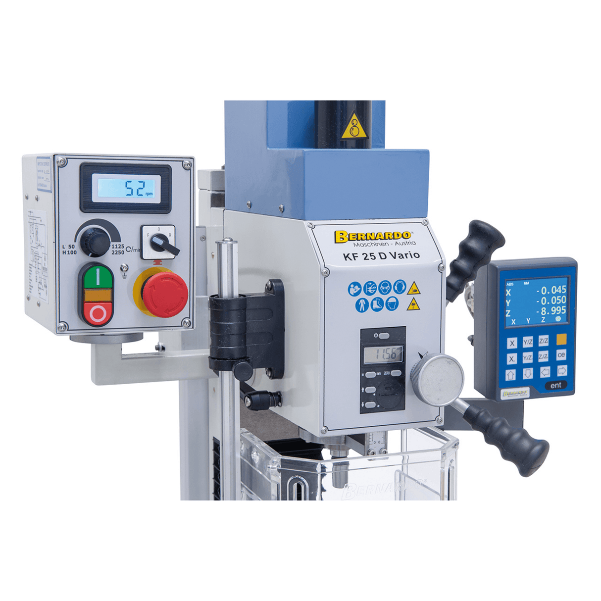 KF 25 D Vario drilling and milling machine with 3-axis digital display