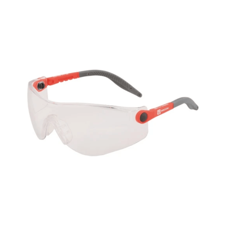 Occhiali protettivi Ardon ARDON® V11-000 con lenti trasparenti in policarbonato, aste regolabili e ponte nasale morbido.