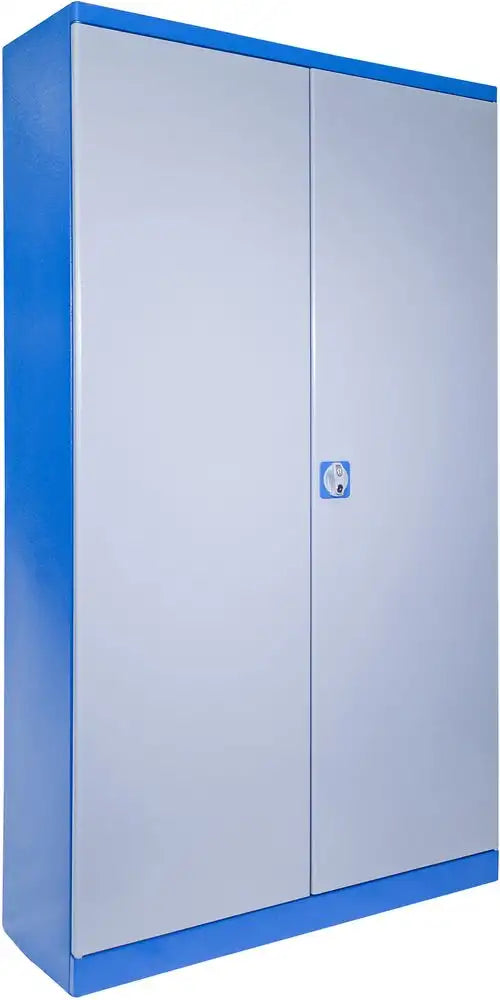 Armadio portautensili Güde TYPE C in acciaio verniciato a polvere con due ante, 4 ripiani regolabili da 50 kg e chiusura a cilindro.