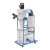 Aspiratore ciclonico Bernardo RLA 1500 con filtro in poliestere da 3,5 m², girante in acciaio e carrello mobile, ideale per l’aspirazione di trucioli e polveri fini in officine e falegnamerie.