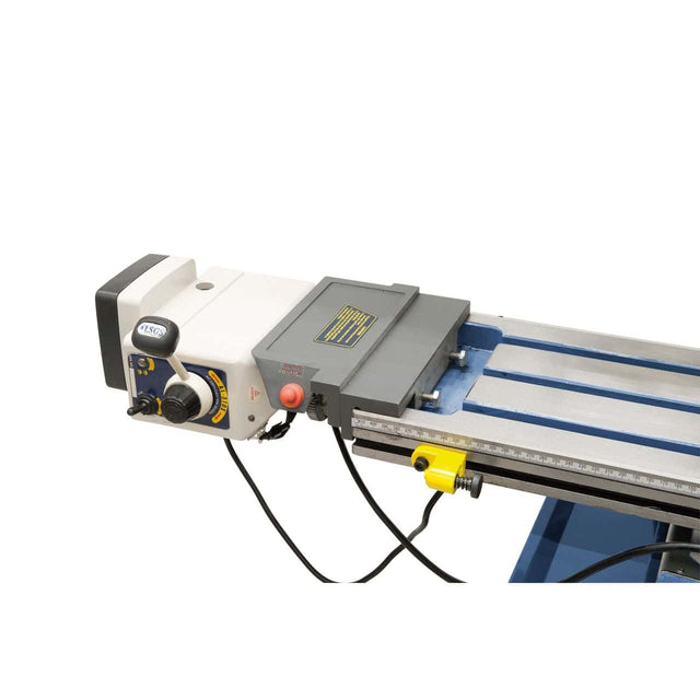 Unità di avanzamento automatico Bernardo AL 450 D per asse X, alimentazione 230 V senza trasformatore, ideale per fresatrici e macchine utensili.